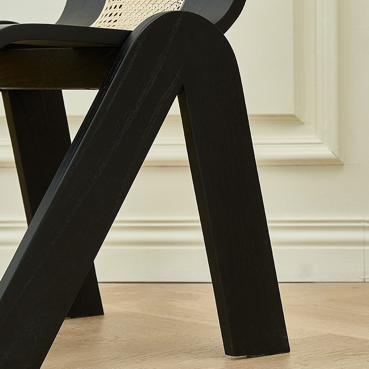 Comedor contemporáneo silla de comedor de madera maciza de madera maciza sin brazo