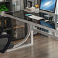 Zeitgenössischer Büro Schreibtisch Glas Antiquitäten Finish Computertisch mit Metallbeinen