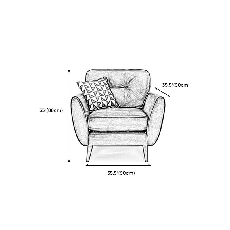 Genuine Leather Flared Arm Sofa Modern Jewel-tuft Wood Legs Sofa Clearhalo 'furn' 'furn_sofas' 'Furniture' 'furniture_sofas' 'kitchen' 'kitchen_sofas' 'Living Room Furniture' 'Sofa' 'sofas' 1200x1200_878936b1-536c-4f0f-a4c0-4775fd997e52