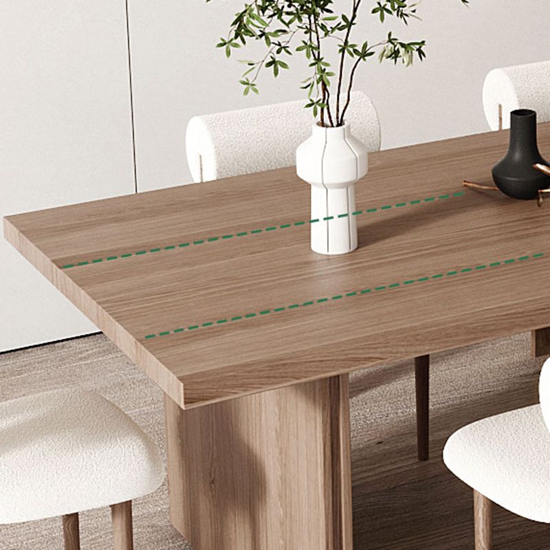 Modern Pine Solid Wood Dinner Table Rectangle Double Pedestal Dining Table Clearhalo 'Dining Tables & Seating' 'Dining Tables' 'dining_table' 'furn' 'furn_dining_table' 'Furniture' 'Kitchen & Dining Furniture' 1200x1200_8789bc30-f9be-475f-b245-fda20b078961