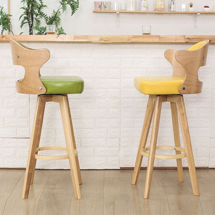 Modern Armless Backrest Counter Stool Wood Milk Tea Shop Bar Stool with Pedal and Cushion Clearhalo 'Bar Furniture' 'Bar Stools' 'bar_stools' 'furn' 'furn_bar_stools' 'furniture_bar_stools' 'Kitchen & Dining Furniture' 'kitchen&dining_furn' 'kitchen' 'kitchen_furn' Furniture' 1200x1200_8789f219-38bc-49c6-beb1-50d98ba07ccb