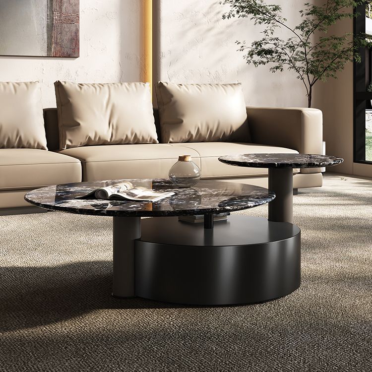 Minimalistic Slate Coffee Table Round Bunching Coffee Table Sets for Living Room Clearhalo 'Coffee & Accent Tables' 'Coffee Tables' 'coffee_tables' 'furn' 'furn_coffee_tables' 'Furniture' 'Living Room Furniture' 1200x1200_878b64a0-ffa6-4e72-a2fc-f9c638b438f9