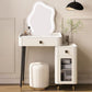 Modern Style Dressing Table Stone Top Vanity Set with Storage Drawers