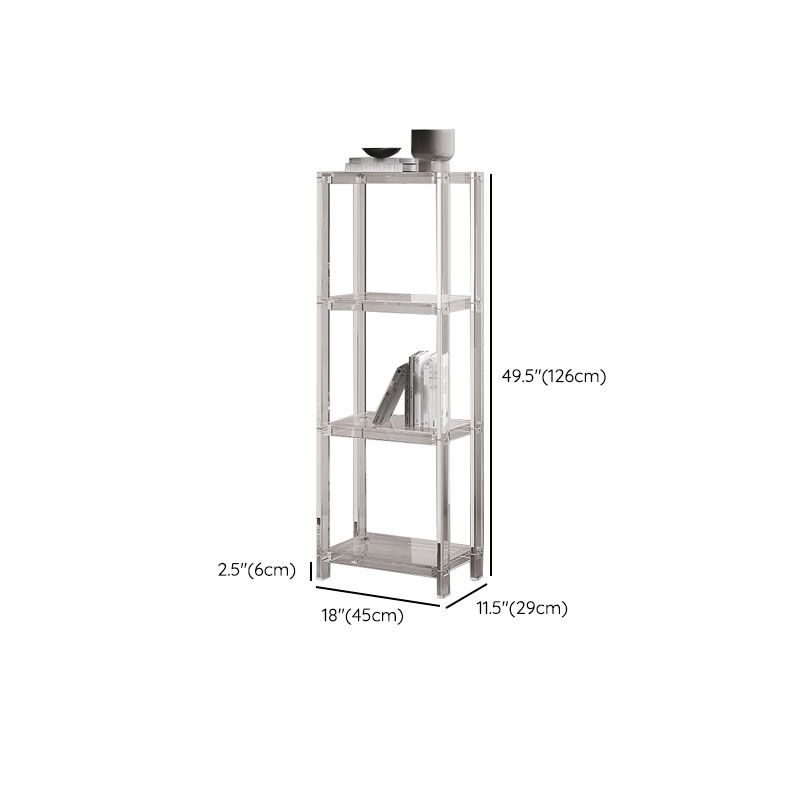 Libreria di libreria standard aperta contemporanea con scaffali