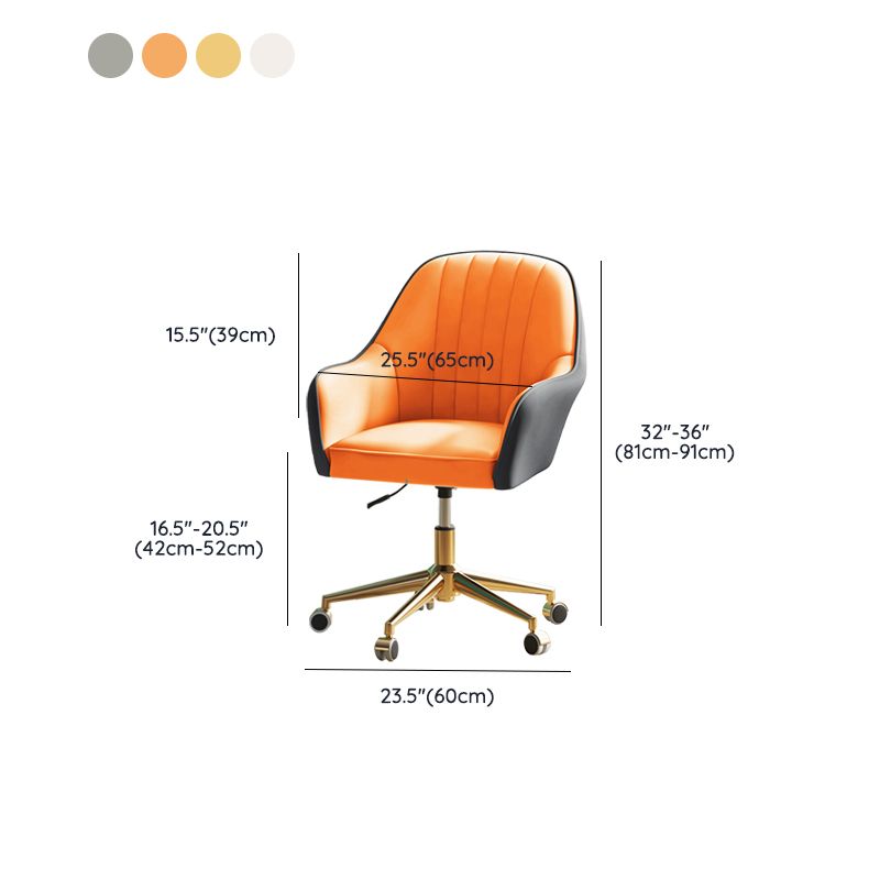 Chaise de bureau moderne chaise de hauteur de siège réglable en cuir sans bras avec roues