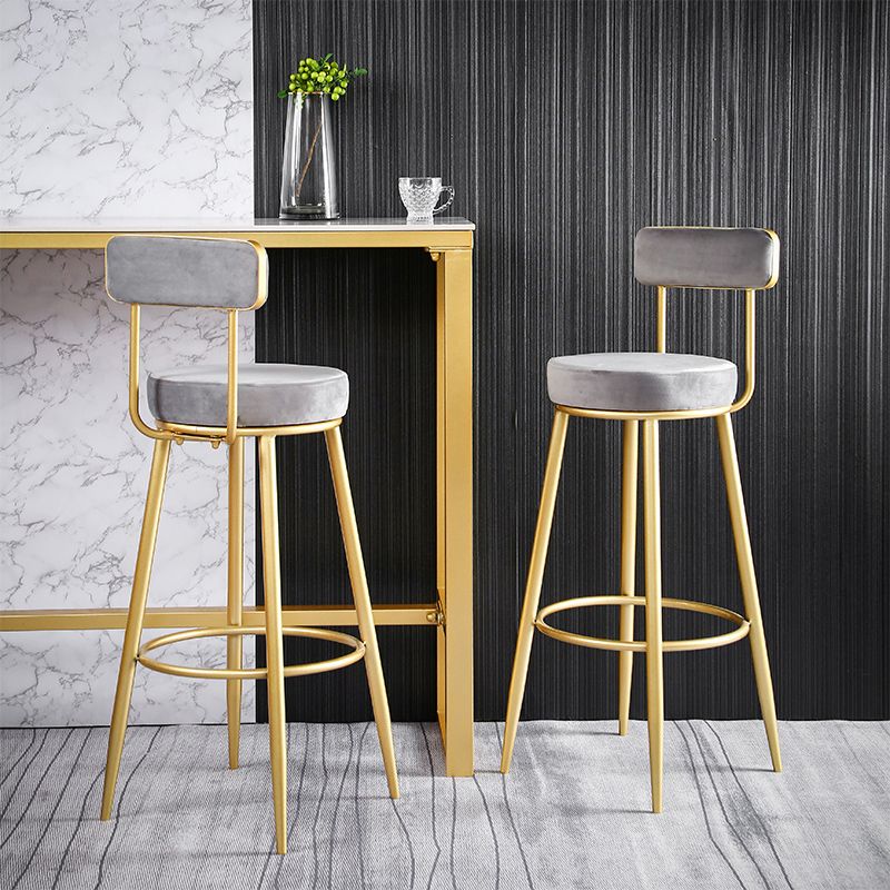 Scandinavian Round Low Back Barstools Upholstered Bar Stools Clearhalo 'Bar Furniture' 'Bar Stools' 'bar_stools' 'furn' 'furn_bar_stools' 'Furniture' 'furniture_bar_stools' 'Kitchen & Dining Furniture' 1200x1200_8792d355-975a-4906-b61b-24b402c3a173