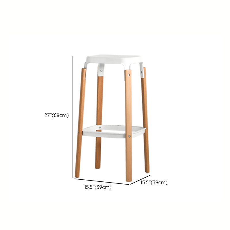 Contemporary Square Backless Bar Stool with Beech Solid Wood Legs Clearhalo 'Bar Furniture' 'Bar Stools' 'bar_stools' 'furn' 'furn_bar_stools' 'Furniture' 'Kitchen & Dining Furniture' 1200x1200_879311ea-9a2e-4c6b-843d-917cb98b4adb
