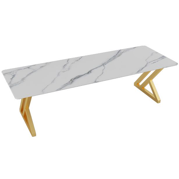 Bureau de bureau rectangulaire de style moderne Bureau de base de traîneau en pierre fritté