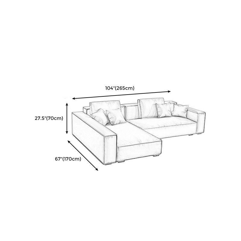 Tanna in vera pelle di divano a braccio quadrato stretto/sezionale per soggiorno