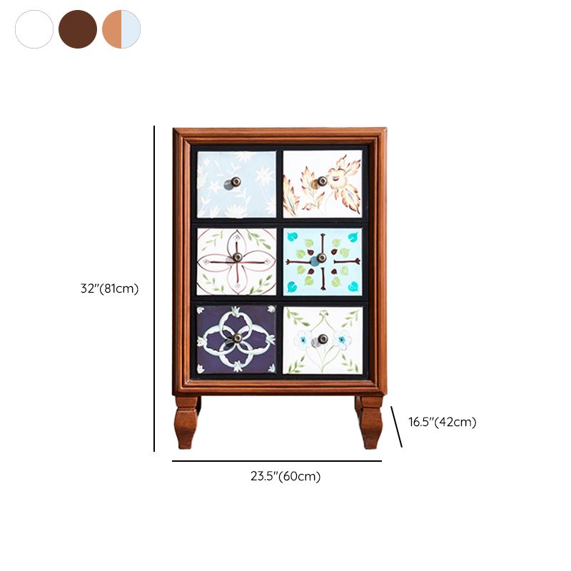 Cassettiera verticale tradizionale in legno per camera da letto, con cassetti