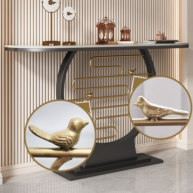 Tavolino console mezza luna glam tavolo resistente alle macchie per la sala