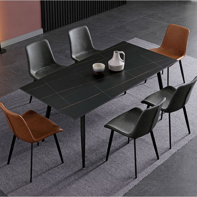 Contemporary Sintered Stone Top Standard Dining Table Rectangle Dining Table for Kitchen Clearhalo ' dining_table' 'Dining Tables & Seating' 'Dining Tables' 'furn' 'furn_dining_table' 'Furniture' 'furniture_dining_table' 'Kitchen & Dining Furniture' 'kitchen&dining_furn' 'kitchen' 'kitchen_dining_table' 1200x1200_8796eebb-5be0-44d3-939e-767df39712f0