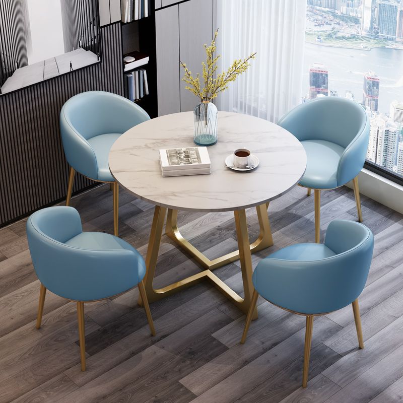 Sintered Stone Top Modern White Table for Restaurant Round Dining Table with Pedestal Base Clearhalo 'Dining Tables & Seating' 'Dining Tables' 'dining_table' 'furn' 'furn_dining_table' 'Furniture' 'furniture_dining_table' 'Kitchen & Dining Furniture' 'kitchen' 'kitchen_dining_table' 1200x1200_8797613b-67ce-403e-a214-510fd3031393