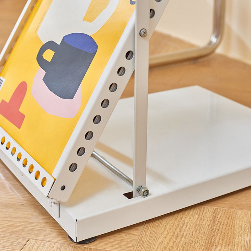 Metal Closed Back Shelf Bookcase Contemporary Folding Book Shelf