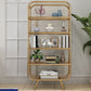 Glam Antique Finish Bookcase Metal Standard Bookshelf with Rectangular Shelves