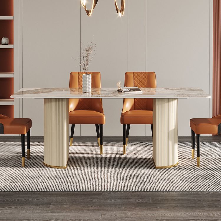 Designer Style Sintered Stone Top Dining Set 1/4/5/7 Pieces Dining Room Table Set Clearhalo 'Dining Room Sets' 'Dining Tables & Seating' 'dining_room_set' 'furn' 'furn_dining_room_set' 'Furniture' 'furniture_dining_room_set' 'Kitchen & Dining Furniture' 1200x1200_8798bba1-b67e-4605-ba50-830bf3fa4612