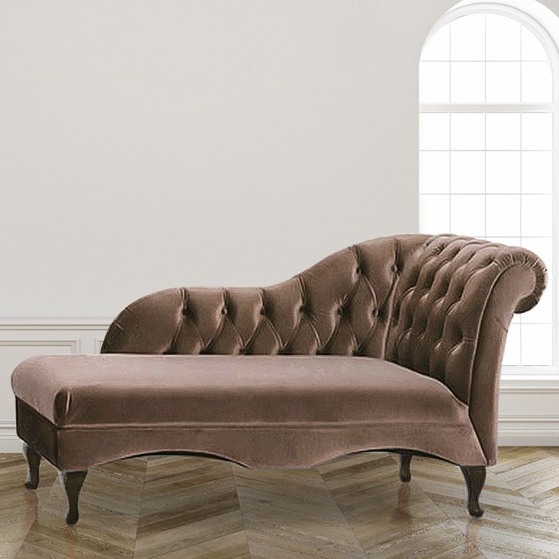Living Room Rolled Arms Chaise Modern Style Velvet Chaise with Two Arms Clearhalo 'Chairs & Seating' 'Chaise Lounge' 'chaise_lounge' 'furn' 'furn_chaise_lounge' 'Furniture' 'Living Room Furniture' 1200x1200_879997b3-87e9-41ab-8e6a-5be875db5327