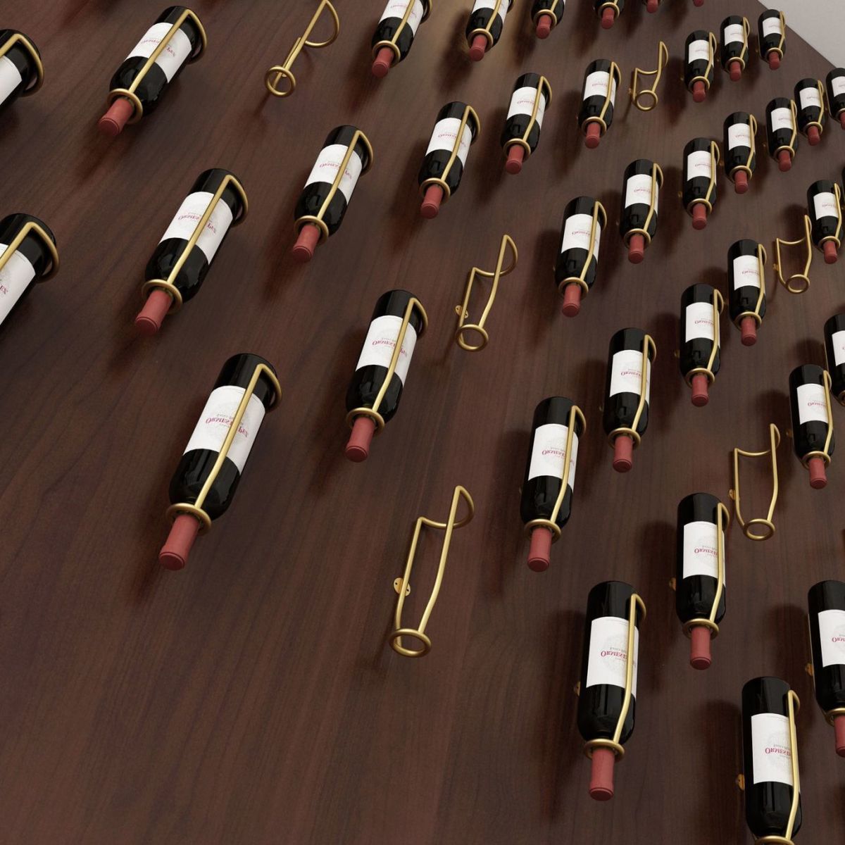 Wall Mounted Metal Modern Wine Bottle Holder in Brown/Gold/Black Clearhalo 'furn' 'furn_wine_racks' 'Furniture' 'Kitchen & Dining Furniture' 'Wine Racks' 'wine_racks' 1200x1200_879b6ec0-3f57-4d0a-a0f1-bf6f59990cc4