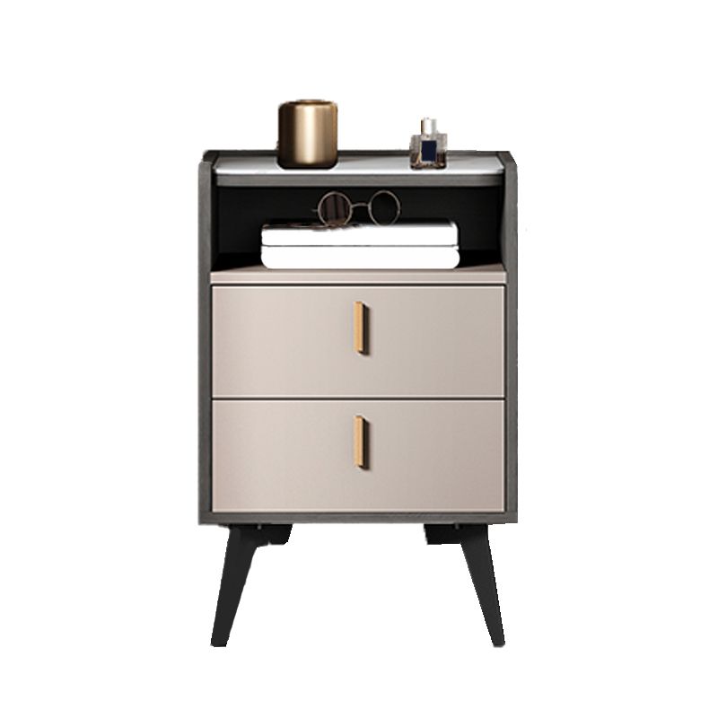 Stone Top Nightstand Modern Open Stoarge Drawer Legs Included Bed Nightstand