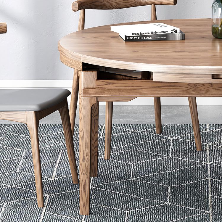 Modern Brown Dining Table Round Solid Wood Dining Table with 4 Legs for Home Clearhalo ' dining_table' 'Dining Tables & Seating' 'Dining Tables' 'furn' 'furn_dining_table' 'Furniture' 'furniture_dining_table' 'Kitchen & Dining Furniture' 'kitchen&dining_furn' 'kitchen' 'kitchen_dining_table' 1200x1200_879cf678-6635-49b0-a503-2c418a278e6a