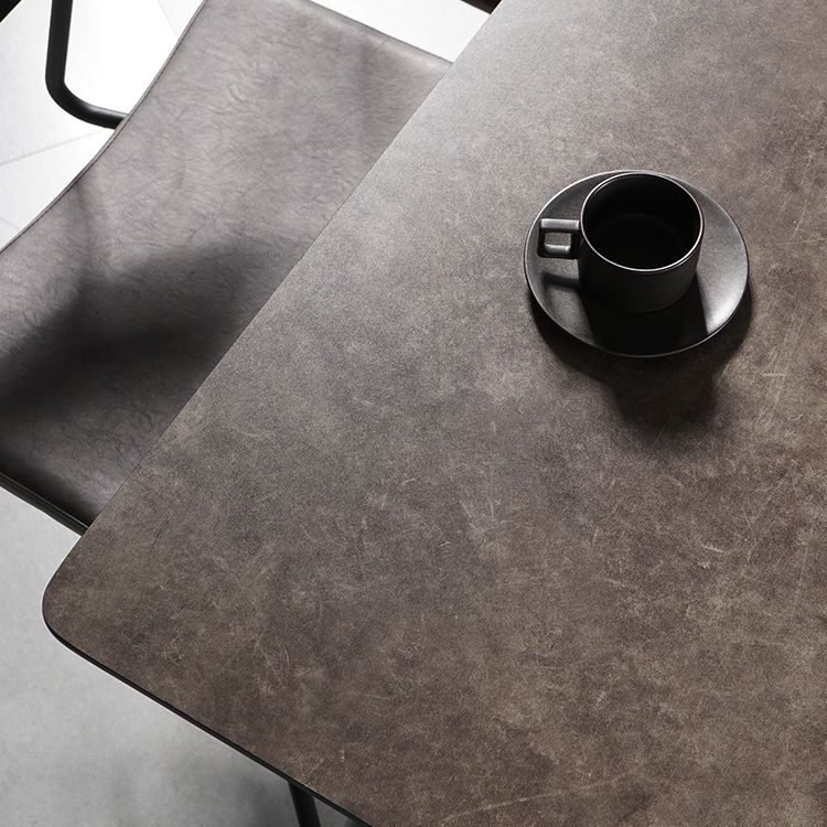 Industrial Style Dining Table Brown 4 Legs Dining Table with Black Frame Clearhalo ' dining_table' 'Dining Tables & Seating' 'Dining Tables' 'furn' 'furn_dining_table' 'Furniture' 'furniture_dining_table' 'Kitchen & Dining Furniture' 'kitchen&dining_furn' 'kitchen' 'kitchen_dining_table' 1200x1200_879d076c-c7b8-4fa9-a605-531b1211764b