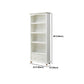 Modern Solid Wood Bookcase, White, Geometric Bookshelf for Bedroom