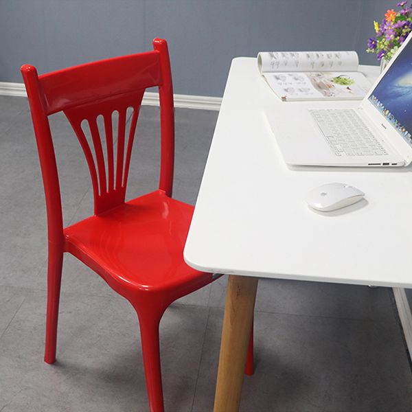 Contemporary Style Plastic Dining Armless Chair Slat Back Dining Stackable Chairs for Home Clearhalo ' kitchen&dining_furn' 'Dining Chairs' 'Dining Tables & Seating' 'dining_chair' 'furn' 'furn_dining_chair' 'Furniture' 'furniture_dining_chair' 'Kitchen & Dining Furniture' 'kitchen' 1200x1200_879f26d1-c697-422b-a893-051c461c8655