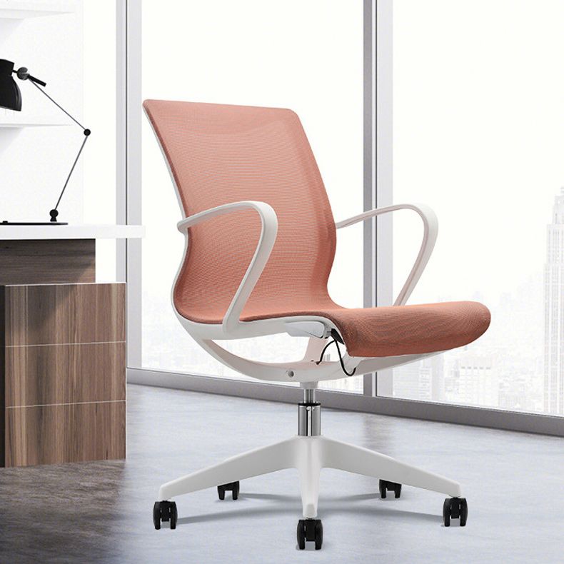 Modern Desk Chair Mesh Office Chair Mid-Back Chair with Wheels Clearhalo 'furn' 'furn_office_chair' 'Furniture' 'Office Chairs' 'Office Furniture' 'office_chair' 1200x1200_879f445d-7c0b-4a3b-a83b-be163c4bb0ba
