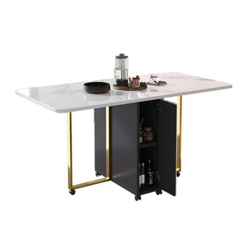 Contemporary Style Dining Table Folding Dining Site Table,59"L x 29.5"W x 29.5"H Clearhalo 'Dining Tables & Seating' 'Dining Tables' 'dining_table' 'furn' 'furn_dining_table' 'Furniture' 'furniture_dining_table' 'Kitchen & Dining Furniture' 'kitchen' 'kitchen_dining_table' 1200x1200_87a03cac-7cee-4e40-aa29-51ef725d6201
