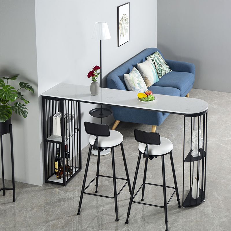 Modern Pub Height Dining Table White and Black Counter Height Table Clearhalo 'Bar Furniture' 'Bar Tables' 'bar_tables' 'furn' 'furn_bar_tables' 'Furniture' 'Kitchen & Dining Furniture' 1200x1200_87a06588-7069-47f2-b988-f6c2f4d5745b