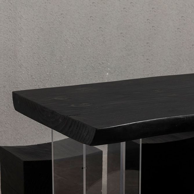 Houten bovenste eettafel traditionele luxe tafel met dubbele voetstukbasis