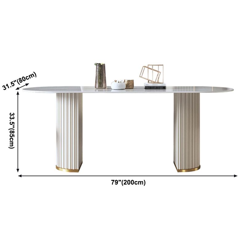 Traditional Luxury Oval Dining Table Sintered Stone Table with Double Pedestal Base Clearhalo ' dining_table' 'Dining Tables & Seating' 'Dining Tables' 'furn' 'furn_dining_table' 'Furniture' 'furniture_dining_table' 'Kitchen & Dining Furniture' 'kitchen&dining_furn' 'kitchen' 'kitchen_dining_table' 1200x1200_87a4ed9e-d748-4f91-9663-7af80489e189