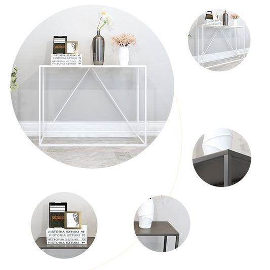 Contemporary Console Table Metal Rectangle Accent Table for Hall Clearhalo 'Console Tables' 'console_tables' 'Entry & Mudroom Furniture' 'furn' 'furn_console_tables' 'Furniture' 1200x1200_87a5cbb0-d9b9-440c-813a-740162ed437e