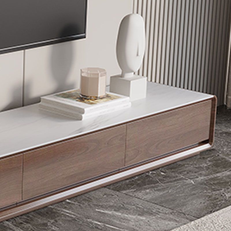 Console multimediale per TV contemporanea in legno Porta TV marrone con cassetti