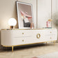 White/Black TV Stand Luxury TV Console with Drawers and Cabinets