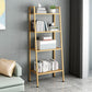 Contemporary Ladder Bookshelf Metal Open Back Bookcase for Home Office