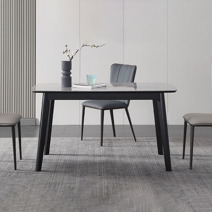 Minimalista 1/2/4/7 pezzi mobili tavolo da pranzo rettangolo di pietra impostata in grigio