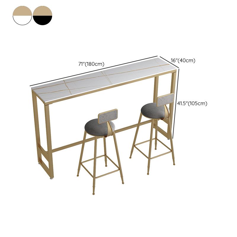 Mesa moderna con altura de barra, mesa de bar con tapa de mármol sintético para uso en Patio