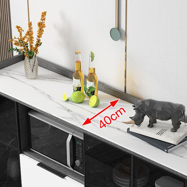 Sideboard di vetro in pietra moderna Sidebore di vetro con 2-cassetti