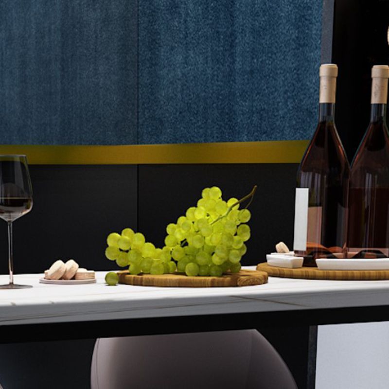 Modern Style Bar Table 42-inch Height Stone Top Bistro Table with Storage Shelf Clearhalo 'Bar Furniture' 'Bar Tables' 'bar_tables' 'furn' 'furn_bar_tables' 'Furniture' 'furniture_bar_tables' 'Kitchen & Dining Furniture' 1200x1200_87a9cb19-1990-439a-b8e0-24f18acebd19
