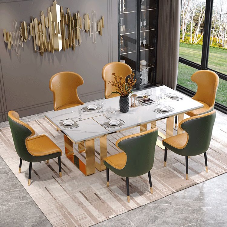 Scandinavian Style Wingback Chairs Leather Dining Armless Chairs for Home Clearhalo ' kitchen&dining_furn' 'Dining Chairs' 'Dining Tables & Seating' 'dining_chair' 'furn' 'furn_dining_chair' 'Furniture' 'furniture_dining_chair' 'Kitchen & Dining Furniture' 'kitchen' 1200x1200_87aa0236-d721-4a12-ac90-4836d4bb2969