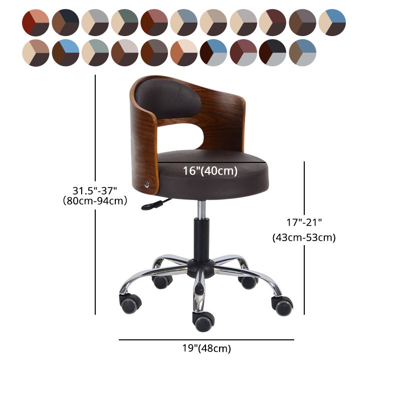 Modern Rotatable Backrest Counter Stool Steel Household Bar Stool with Pulley and Cushion Clearhalo 'Bar Furniture' 'Bar Stools' 'bar_stools' 'furn' 'furn_bar_stools' 'furniture_bar_stools' 'Kitchen & Dining Furniture' 'kitchen&dining_furn' 'kitchen' 'kitchen_furn' Furniture' 1200x1200_87aa94f2-43ed-462b-b023-2e1bd19e36ee