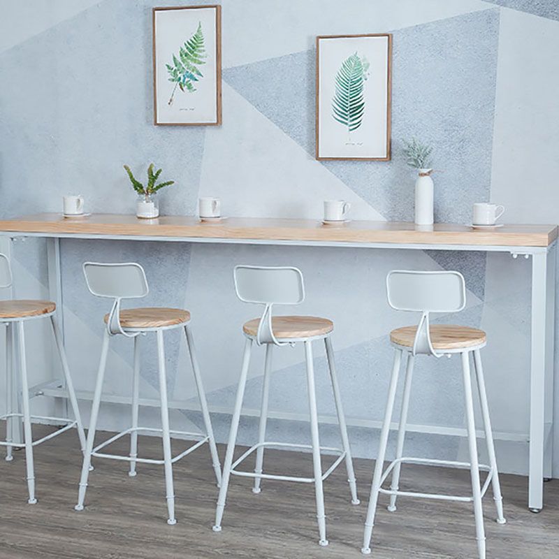 Industrial Bar Table 42-inch Height Original Wood Top Metal Base Bistro Table, Only Table Clearhalo 'Bar Furniture' 'Bar Tables' 'bar_tables' 'furn' 'furn_bar_tables' 'Furniture' 'furniture_bar_tables' 'Kitchen & Dining Furniture' 'kitchen&dining_furn' 'kitchen' 1200x1200_87aad322-ec68-4983-b7de-6048234a5ce1