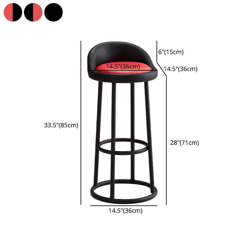 Modern Armless Counter Stool Steel Milk Tea Shop Bar Stool with Leather Cushion and Pedal Clearhalo 'Bar Furniture' 'Bar Stools' 'bar_stools' 'furn' 'furn_bar_stools' 'furniture_bar_stools' 'Kitchen & Dining Furniture' 'kitchen&dining_furn' 'kitchen' 'kitchen_furn' Furniture' 1200x1200_87abc086-cf13-429c-a392-3a72a49b22bd