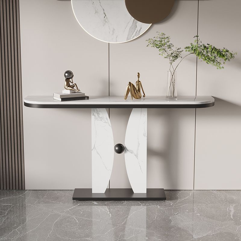 Mesa de consola de 31.5 pulgadas de altura Stone Half Moon Accent Table para Hall