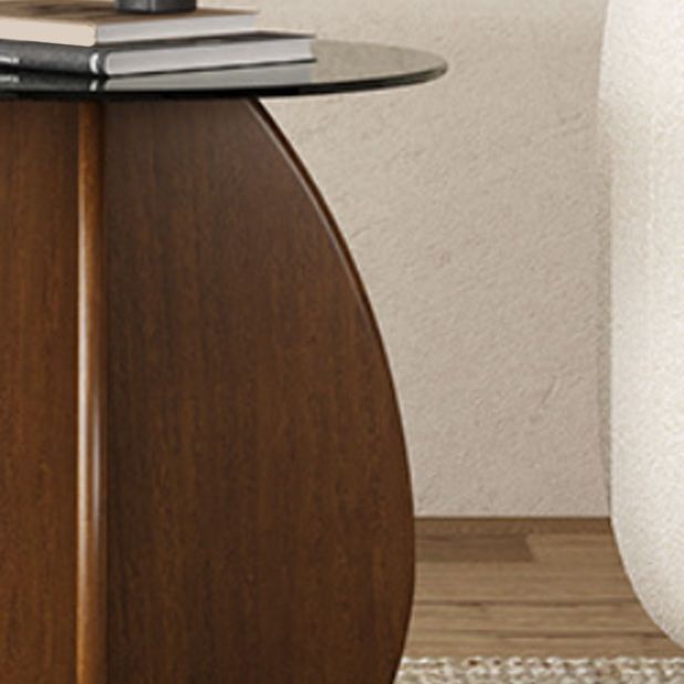 Contemporary Style Side End Table Solid Wood Sofa Side Accent Table Round Side End Table