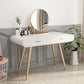 Glam Makeup Counter with 2 Drawers in White Vanity Table for Bedroom Clearhalo 'Bedroom Furniture' 'furn' 'furn_makeup_vanities' 'Furniture' 'Makeup Vanities' 'makeup_vanities' 1200x1200_87ad4b7e-e4e6-492f-8e58-8ca3b52cec1c