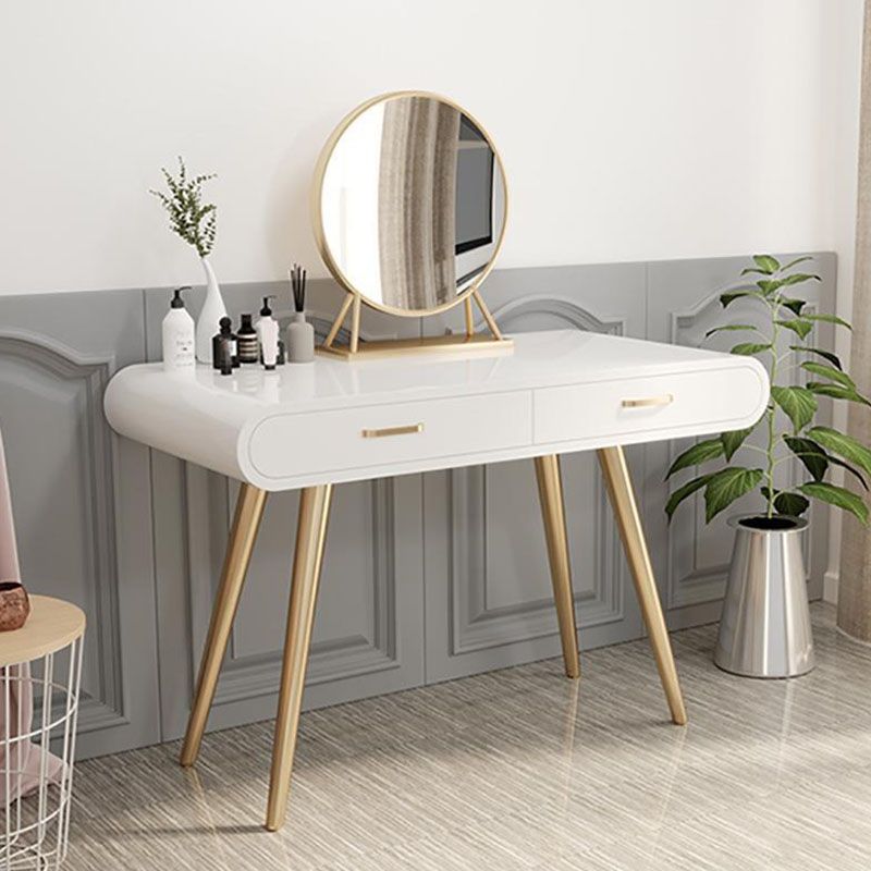 Glam Makeup Counter with 2 Drawers in White Vanity Table for Bedroom Clearhalo 'Bedroom Furniture' 'furn' 'furn_makeup_vanities' 'Furniture' 'Makeup Vanities' 'makeup_vanities' 1200x1200_87ad4b7e-e4e6-492f-8e58-8ca3b52cec1c