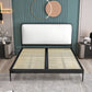 Contemporary Rectangular Headboard Standard Bed with Metal Legs
