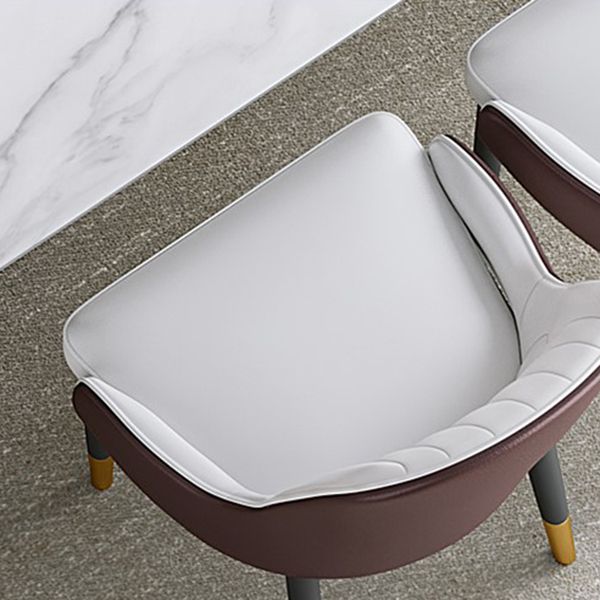 Glam Iron Dinette Set 1/2/4/5/7 Pieces Rectangle Sintered Stone Top Dining Table Set